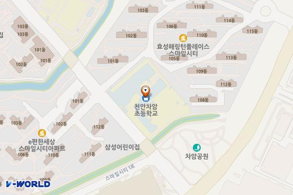 충남 천안 차암초등학교 위치 지도 — 충남 천안시 서북구 차암동 549