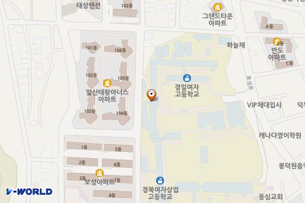 대구 경일여자고등학교 위치 지도 — 대구 남구 효성로 37 (봉덕동, 경일여자중고등학교, 우봉아트홀)