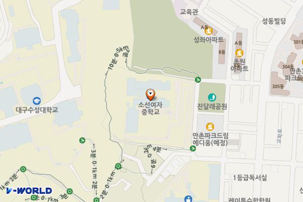 대구 소선여자중학교 위치 지도 — 대구 수성구 교학로8길 37 (만촌동, 소선여자중학교)
