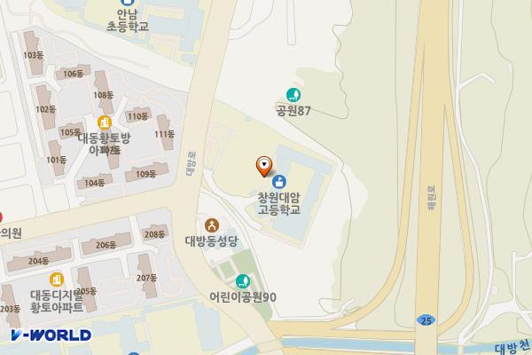 경남 창원 대암고등학교 위치 지도 — 경남 창원시 성산구 대방동 76