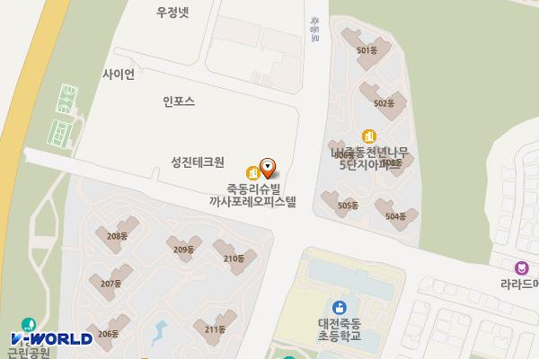 대전 유성구 죽동 리슈빌까사포레 오피스텔 위치 지도 — 대전 유성구 죽동 680