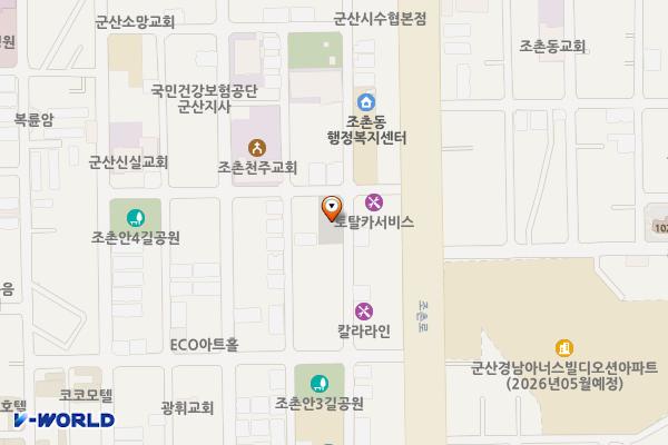군산 공영주차장(조촌동 842-2) 위치 지도 — 전북특별자치도 군산시 조촌안4길 9