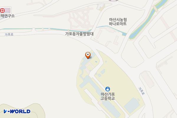 마산 가포고등학교 위치 지도 — 경상남도 창원시 마산합포구 가포로 262