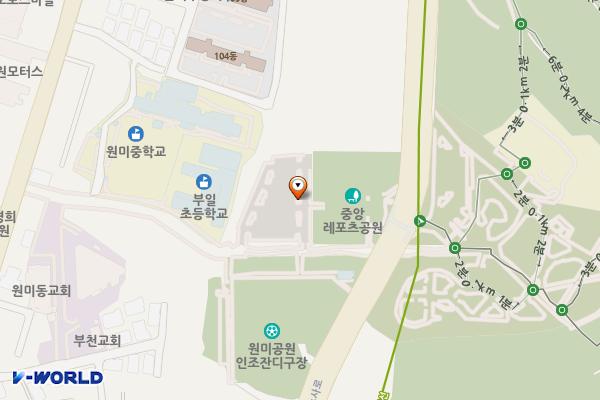 원미 공원 위치 지도 — 경기도 부천시 원미구 소사로 457