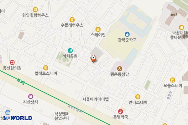 서울 관악구 행운동 제1공영주차장 위치 지도 — 서울특별시 관악구 행운4길 21
