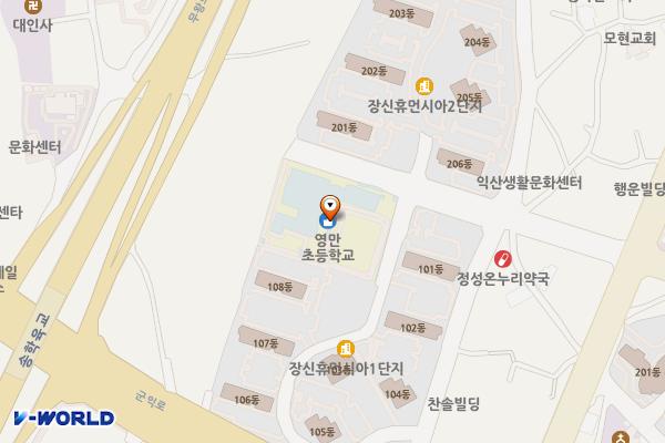 전북 익산 영만초등학교 위치 지도 — 전북특별자치도 익산시 오산면 선화로4길 42-9