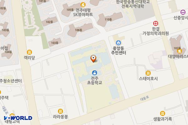 전북 전주초등학교 위치 지도 — 전북특별자치도 전주시 완산구 대동로 33