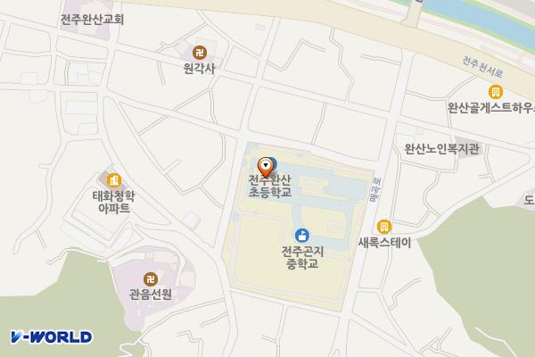 전북 전주 완산초등학교 위치 지도 — 전북특별자치도 전주시 완산구 매곡로 22