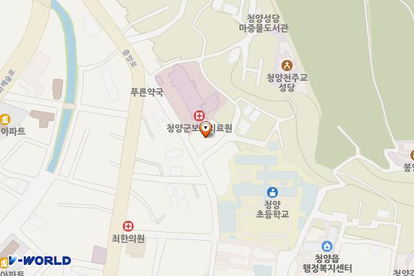 충남 청양 보건의료원 주차타워 위치 지도 — 충남 청양군 청양읍 읍내리 265