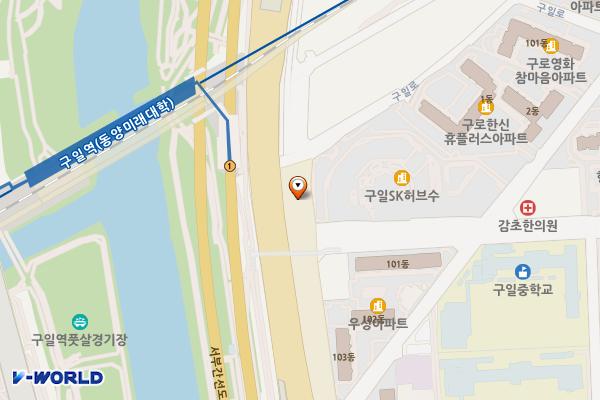 구로구 구로동 주차장-sk허브 위치 지도 — 서울특별시 구로구 구로동 642-116