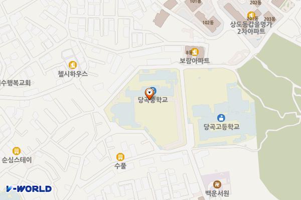 관악구 당곡중학교 공영주차장 위치 지도 — 서울특별시 관악구 봉천로13길 101