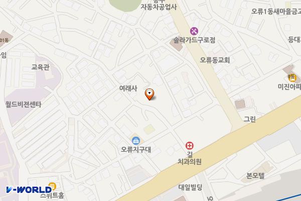 구로구 오류1동 텃골공영주차장 위치 지도 — 서울특별시 구로구 오류동 6-11