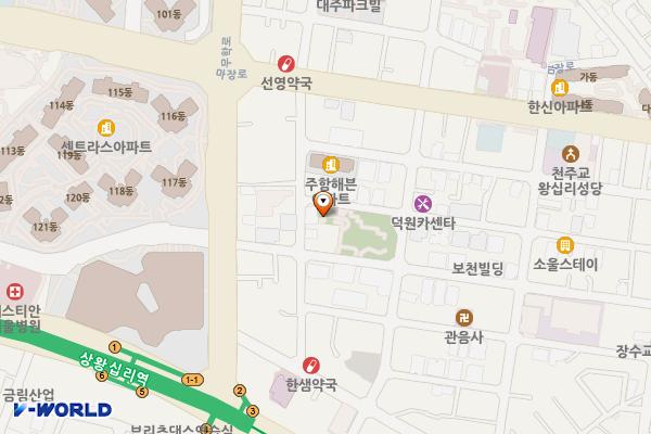 성동구 도선동 공영주차장 위치 지도 — 서울특별시 성동구 무학로8길 8 (홍익동, 도선동공영주차장)