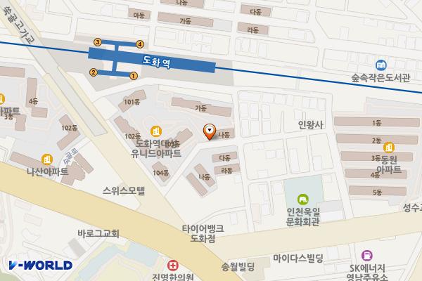 도화1동제6노외주차장 위치 지도 — 인천광역시 미추홀구 도화동 984-4