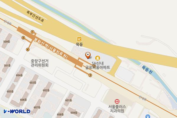 중랑구 봉화산역 공영주차장 위치 지도 — 서울특별시 중랑구 신내로 208