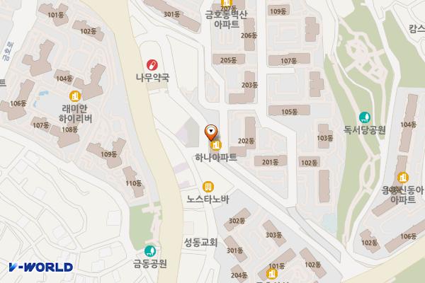 성동구 금호동1가 공영주차장 위치 지도 — 서울특별시 성동구 금호동1가 636