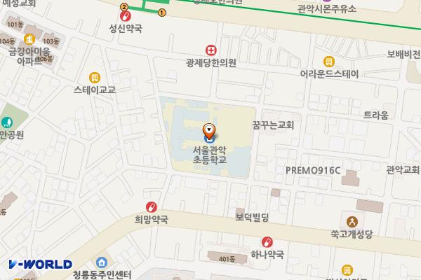 관악구 관악초등학교 위치 지도 — 서울특별시 관악구 청룡4길 49