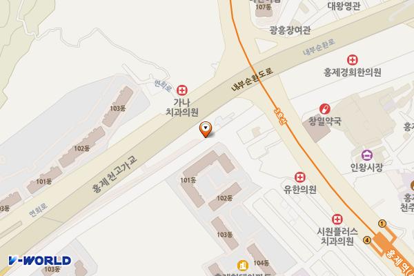 서대문구 홍제견인차량보관소 위치 지도 — 서울특별시 서대문구 홍제내길 227 (홍제동, 홍제견인차량보관소)