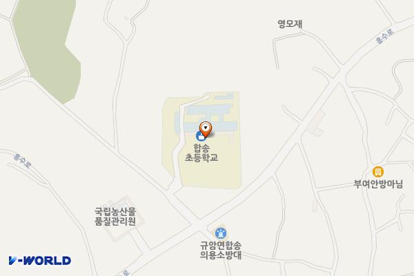 충남 부여 합송초등학교 위치 지도 — 충청남도 부여군 규암면 흥수로561번길 8