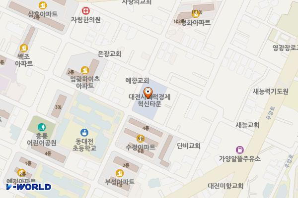 대전 사회적경제혁신타운 위치 지도 — 대전 동구 비래서로62번길 47 (가양동)
