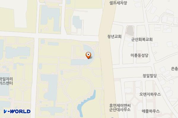 전북 군산 군산대학교 (두드림센터) 위치 지도 — 전북특별자치도 군산시 대학로 558