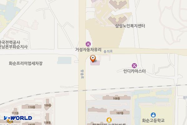 전남 화순 어울림센터 위치 지도 — 전남광주통합특별시 화순군 화순읍 삼천리 690-4