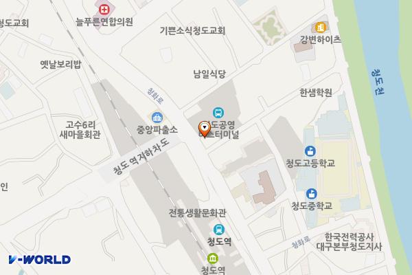 경북 청도 상상마루 위치 지도 — 경북 청도군 청도읍 청화로 199 (고수리)