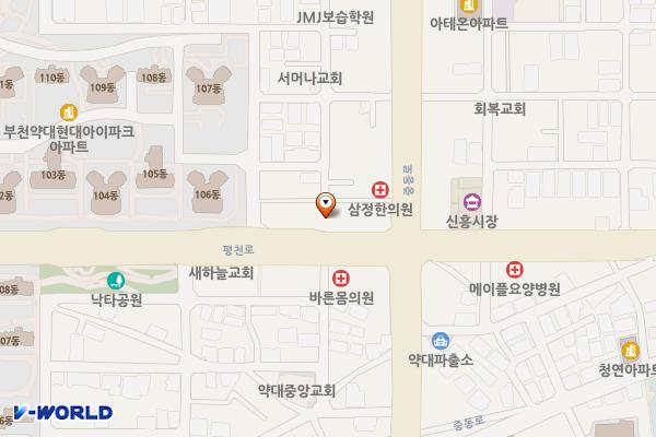 경기 부천 신흥시장 공영주차장 위치 지도 — 경기도 부천시 원미구 평천로 709