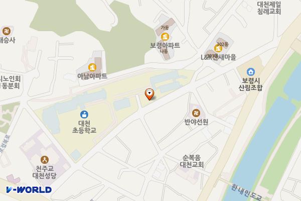 충남 보령 대천초등학교 위치 지도 — 충청남도 보령시 대천로 59 (대천동, 대천초등학교)