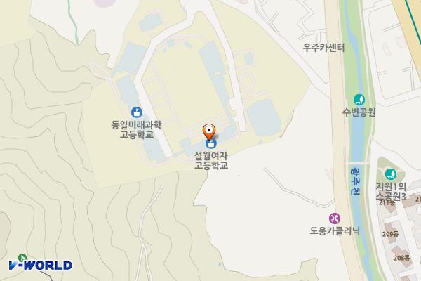 광주 남구 설월여자고등학교 위치 지도 — 전남광주통합특별시 남구 천변좌로604번길 12