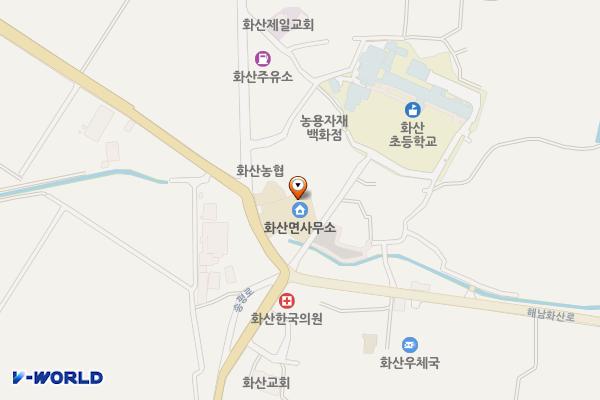 전남 해남 화산면 공공복합청사 위치 지도 — 전라남도 해남군 화산면 방축리 340-1