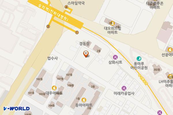숭의1,3동 제3노상주차장 위치 지도 — 인천광역시 미추홀구 능해길 21