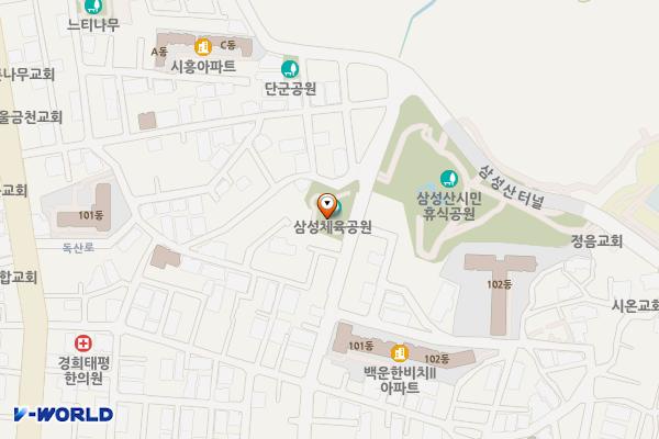 서울 금천구 시흥4동 삼성체육공원 공영주차장 위치 지도 — 서울특별시 금천구 독산로24마길 30