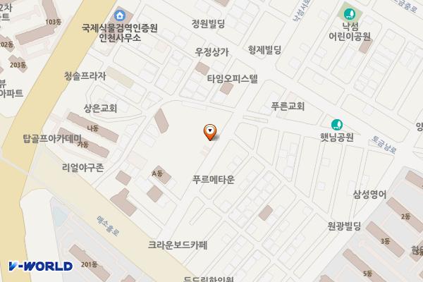 용현5동 제7노상주차장 위치 지도 — 인천광역시 미추홀구 낙섬서로 17(용현동)
