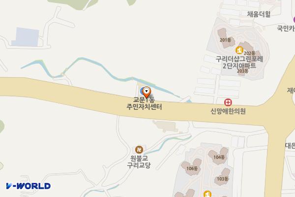 경기 구리 교문1동 복합청사 위치 지도 — 경기 구리시 교문동 262-4