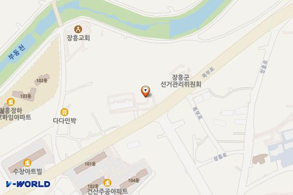 장흥 반다비체육센터 위치 지도 — 전라남도 장흥군 장흥읍 북부로 73 (건산리)