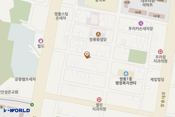 천안시노인종합복지관 위치 지도 — 충청남도 천안시 서북구 미라11길 16