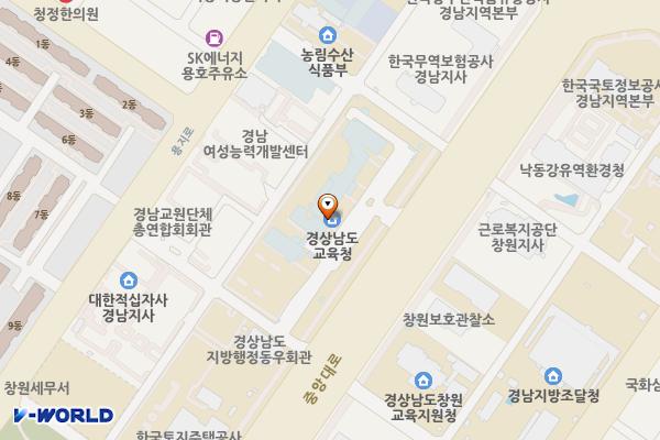 경상남도교육청 본청 위치 지도 — 경상남도 창원시 성산구 중앙대로 241