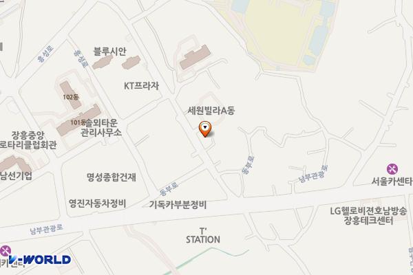 전남 장흥 수자원합숙소 위치 지도 — 전남광주통합특별시 장흥군 장흥읍 동부로 75