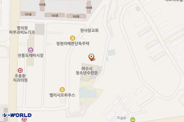 자이언트골프존(여수) 위치 지도 — 전남광주통합특별시 여수시 학동서4길 58