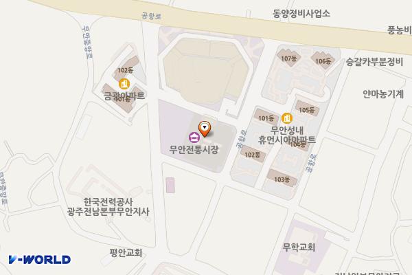 전남 무안 전통시장 무안승달문화회관 무안청계예비군중대(마이브) 위치 지도 — 전남광주통합특별시 무안군 무안읍 무안중앙로 68-1