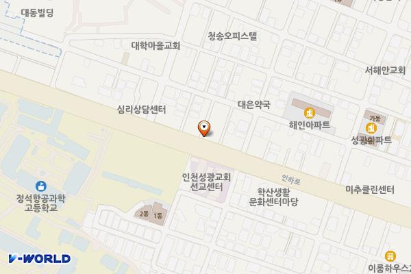 용현1,4동 제2노상주차장 위치 지도 — 인천광역시 미추홀구 인하로 113 (용현동)