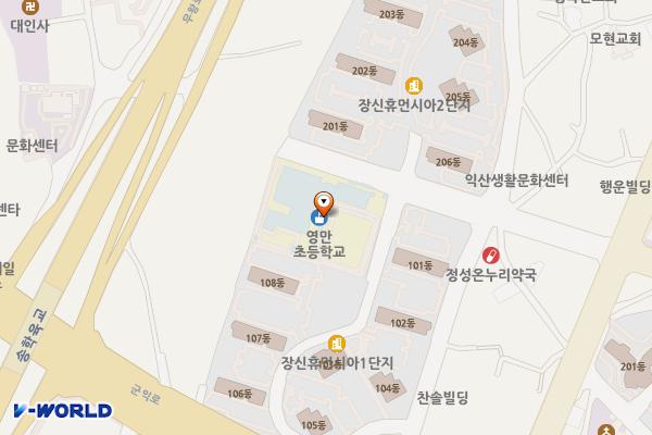 익산 영만초등학교 위치 지도 — 전북특별자치도 익산시 오산면 선화로4길 42-9