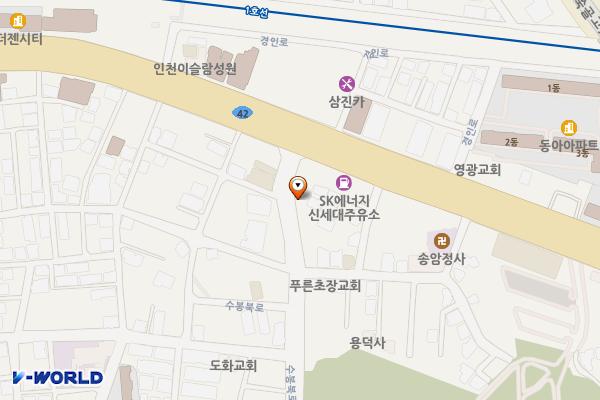 도화1동제2노상주차장 위치 지도 — 인천광역시 미추홀구 수봉북로 5(도화동)