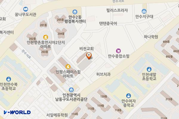 만수시장 공영주차장 위치 지도 — 인천광역시 남동구 만수로27번길 10-11