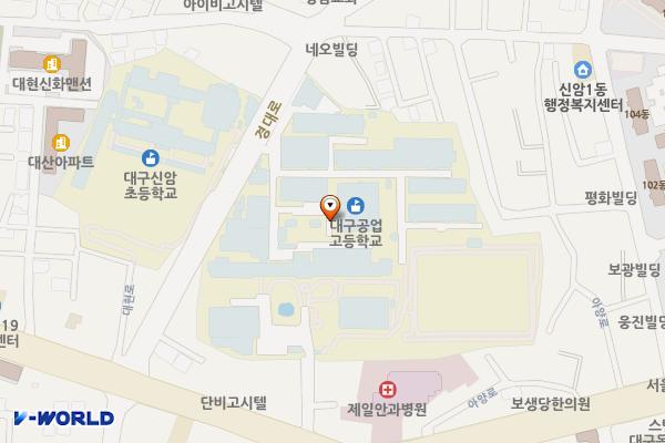 대구공업고등학교 위치 지도 — 대구광역시 동구 대현로 135