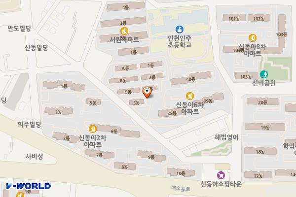 학익2동제2노상주차장 위치 지도 — 인천광역시 미추홀구 학익소로63번길 55(학익동)