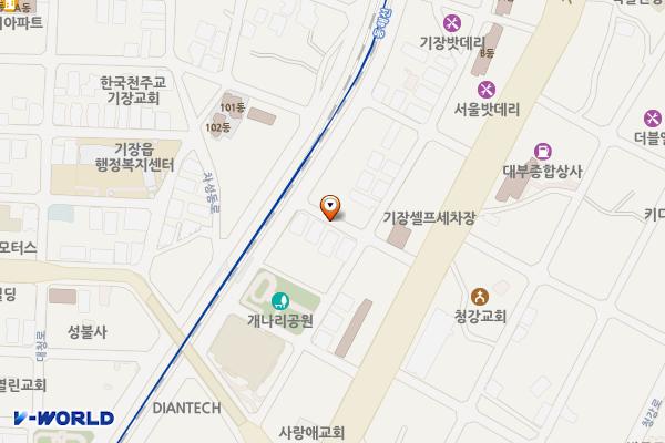 부산 청강리 기장병원 노상공영주차장 위치 지도 — 부산광역시 기장군 기장읍 대청로72번길 6