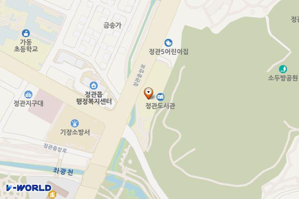 부산정관도서관 위치 지도 — 부산광역시 기장군 정관읍 방곡리 442 소두방공원관리동