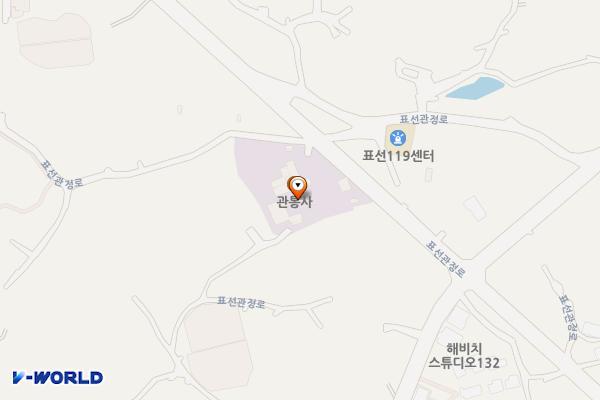 관통사 위치 지도 — 제주특별자치도 서귀포시 표선면 표선관정로 52